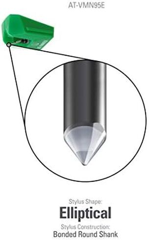 Audio-Technica AT-VMN95E Elliptical Replacement Turntable Stylus Green in Saudi Arabia