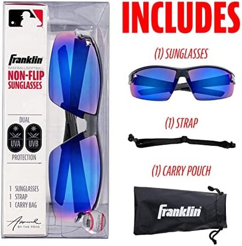 Franklin Sports Baseball + Softball Sunglasses - Men's + Women's Sports Sunglasses - Flip Up Shades + Non Flip Glasses in Saudi Arabia