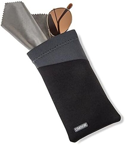 Carson Eyeglass Pouch with Built-in Microfiber Cloth for Reading Glasses, Sunglasses and Eyewear - Plum Purple, XX-Large in Saudi Arabia
