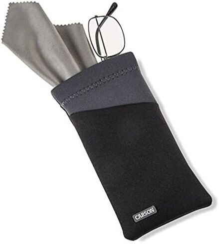 Carson Eyeglass Pouch with Built-in Microfiber Cloth for Reading Glasses, Sunglasses and Eyewear - Plum Purple, XX-Large in Saudi Arabia
