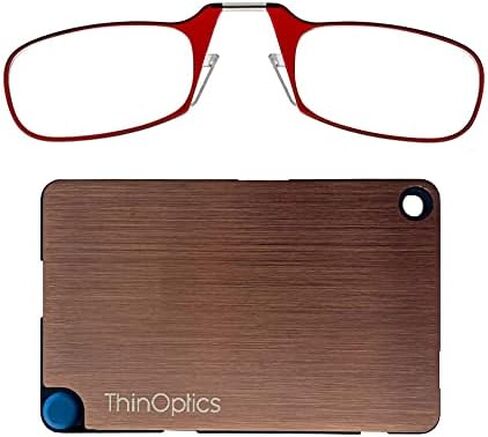محفظة رفيعة من الفولاذ المقاوم للصدأ ThinOptics مع قارئ/نظارة قراءة مستطيلة in Kuwait