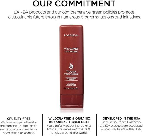 L'ANZA Healing ColorCare Trauma Treatment, Leave-In Conditioner for Dry Damaged Hair, Extends Color Longevity, For Healhty and Vibrant Color with Split End Repair & Hair Shine, Luxury Hair Care in Kuwait