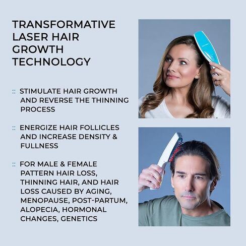 Hairmax Ultima 9 (FDA Cleared) Laser Hair Growth Comb, 100% Medical Grade Lasers (No LEDs), Laser Hair Growth Treatment for Men & Women, Thinning Hair Treatment for Women and Men, Denser & Fuller Hair, Spot or Full Scalp Coverage, Hair Growth Products to  in Saudi Arabia