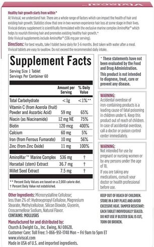 Viviscal Hair Growth Supplements for Women to Grow Thicker, Fuller Hair, Clinically Proven with Proprietary Collagen Complex, 60 Count (Pack of 1), 1 Month Supply in Saudi Arabia