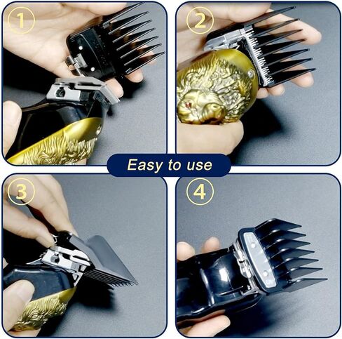 واقيات قص الشعر الممتازة مناسبة لقص الشعر، أمشاط احترافية لقص الشعر مع مشبك معدني، مجموعة 10 واقيات لأطوال القطع متوافقة مع معظم ماكينات قص الشعر من Wahl in Kuwait