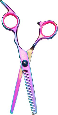 Hair Cutting Scissors Thinning Shears，6.5 Inch Professional Stainless Steel Barber Hair Scissors，for Both Salon and Home Use (Aurora color) in Saudi Arabia