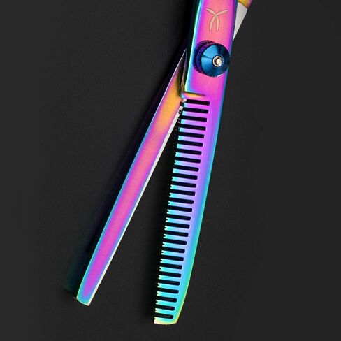 Hair Cutting Scissors Thinning Shears，6.5 Inch Professional Stainless Steel Barber Hair Scissors，for Both Salon and Home Use (Aurora color) in Saudi Arabia