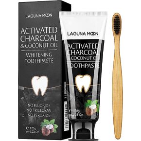 Whitening Charcoal Toothpaste for Sensitive Teeth, Enamel Repair and Cavity Protection - Natural Toothpaste for Whitening Teeth, Removing Stains, Mint Flavor Freshen Breath Mint Gel - No Peroxide