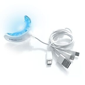 ضوء تبييض الأسنان من ستارلايت سمايل. مبيض أسنان 16 LED مع 3 محولات لهواتف iPhone و Android و USB (متوافق مع 4G و Newder). يعمل مع شرائح تبييض الأسنان أو أي جل تبييض الأسنان. in Kuwait