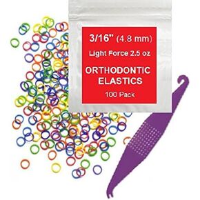 100 Pcs Natural Orthodontic Elastic Dental Rubber Bands for Braces, 4.5 Ounce Heavy, Dreadlocks Hair Braids Include Braces Rubber Band Tool 3/16 Inch in Saudi Arabia