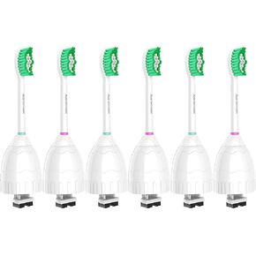 Aoremon Replacement Toothbrush Heads for Philips Sonicare E-Series Essence HX7022/66 and other Screw-on Electric Toothbrush Model, 6 Pack
