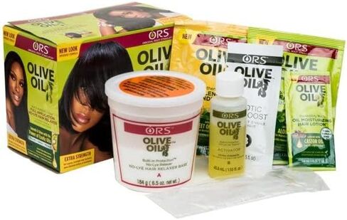 ORS Olive Oil Built-In Protection Full Application No-Lye Hair Relaxer - Extra Strength Kit (Pack of 1) in Saudi Arabia