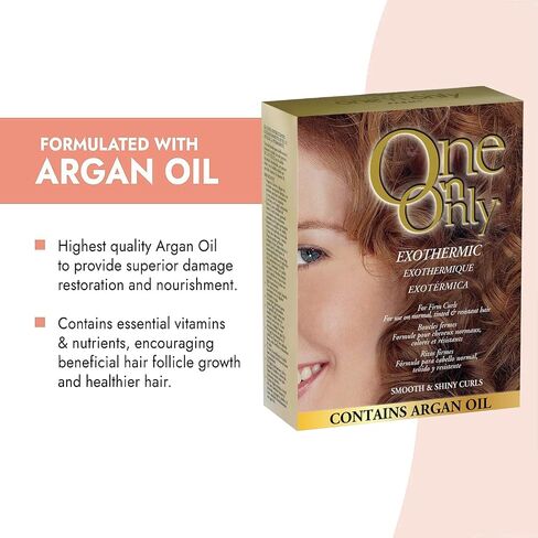 One 'n Only Exothermic Perm with Argan Oil for Firm Curls, Self-Heating Formula for Client Comfort, Ensures Shine and Manageability, Eliminates Perm Odor in Saudi Arabia