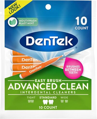 DenTek Easy Brush Advanced Clean Interdental Cleaners, Standard, 10 Count in Saudi Arabia