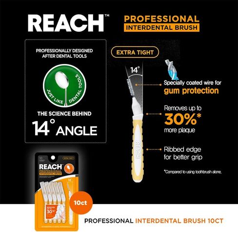 الوصول إلى فرشاة بين الأسنان ضيقة للغاية 0.7 ملم | يزيل ما يصل إلى 30% المزيد من البلاك | مصمم خصيصًا لحماية اللثة، خالٍ من PFAS | 10 فرش in Kuwait