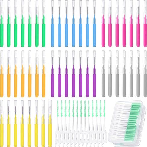 Zopeal 250 Pcs Interdental Brush for Braces Disposable Braces Flossers Dental Picks Floss Toothpick Dental Teeth Flossing Head Oral Hygiene Flosser Toothpick Soft Cleaning Tool (Cute Color) in Saudi Arabia
