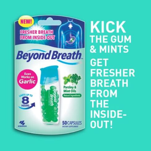 Beyond Breath – Breath Freshening Capsules For Fresher Breath From The Inside Out –Works On Garlic And Odors From Other Food - Lasts Up To 8 Hours - 50 Capsules in Saudi Arabia