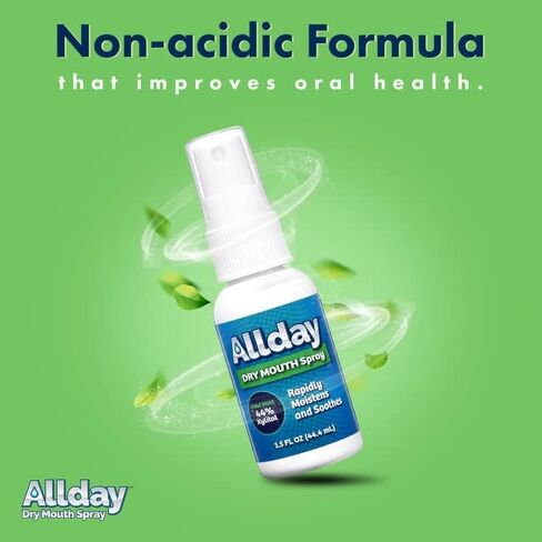 Allday Dry Mouth Spray - Maximum Strength Xylitol, Fast Acting, Non-Acidic (Pack of 2) in Saudi Arabia