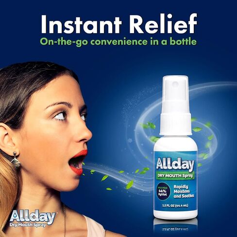 Allday Dry Mouth Spray - Maximum Strength Xylitol, Fast Acting, Non-Acidic (Pack of 2) in Saudi Arabia