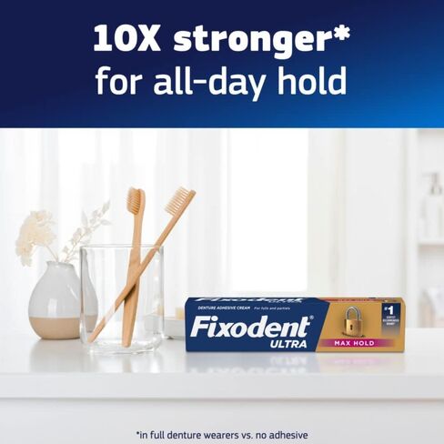 Fixodent Ultra Max Hold Denture Adhesive, 2.2 oz, (Packaging may vary) in Saudi Arabia