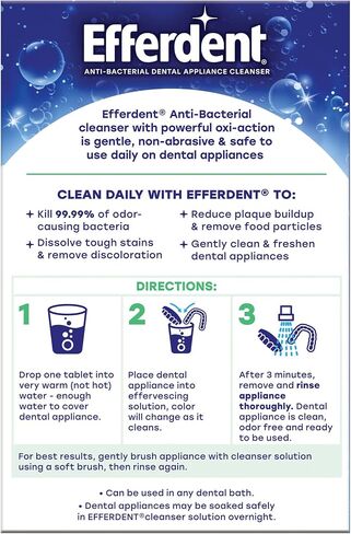 Efferdent Retainer Cleaning Tablets, Denture Cleaning Tablets for Dental Appliances, Minty Fresh & Clean, 44 Count in Kuwait