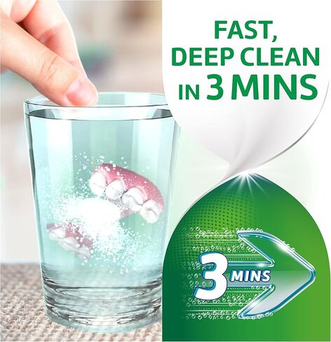 Polident 3 Minute Triple Mint Antibacterial Denture Cleanser Effervescent Tablets, 3x84 count in Kuwait