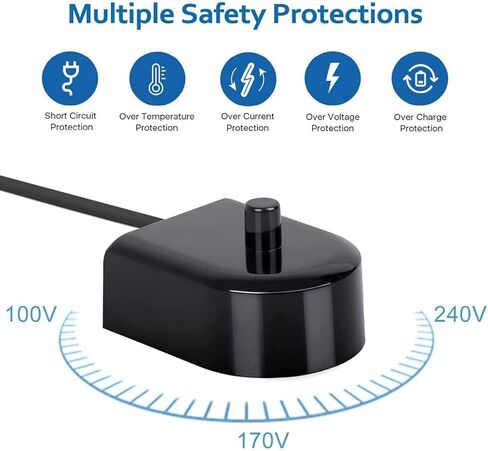 شاحن بديل متوافق مع قاعدة شحن فرشاة الأسنان الكهربائية Philips Sonicare Protection Clean 4100 5100 5300، HX3000 / HX6000 / HX8000 / HX9000 سلك طاقة محمول مقاوم للماء in Kuwait