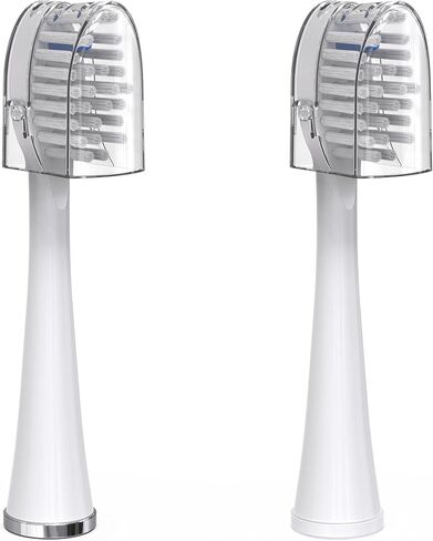 رؤوس فرشاة بديلة أصلية كاملة الحجم من Waterpik مع أغطية لفرشاة الأسنان Sonic-Fusion Flossing SFFB-2EW، عدد 2 باللون الأبيض in Kuwait