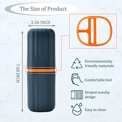 Sunenlyst 2Pcs Travel Toothbrush Holder, Portable Toothbrush Cup Case Long 7.7 inch for Traveling, Camping, Business Trip and School, Multifuction Toothbrushes Toothpaste Set in Saudi Arabia