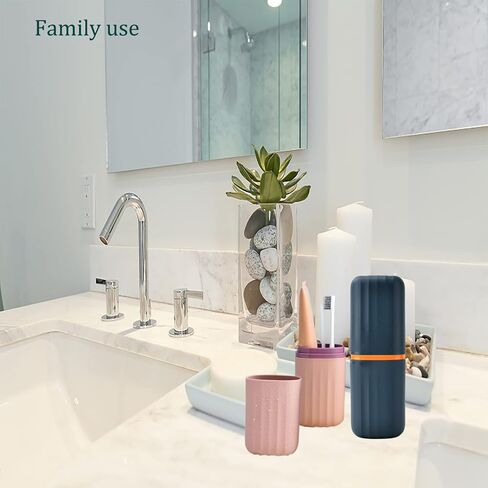 Sunenlyst 2Pcs Travel Toothbrush Holder, Portable Toothbrush Cup Case Long 7.7 inch for Traveling, Camping, Business Trip and School, Multifuction Toothbrushes Toothpaste Set in Saudi Arabia