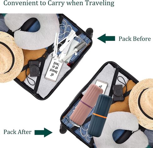 Sunenlyst 2Pcs Travel Toothbrush Holder, Portable Toothbrush Cup Case Long 7.7 inch for Traveling, Camping, Business Trip and School, Multifuction Toothbrushes Toothpaste Set in Saudi Arabia