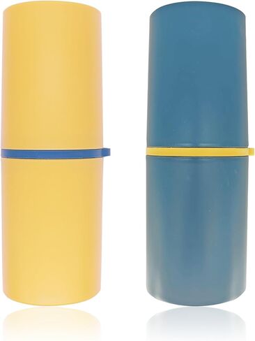 Sunenlyst 2Pcs Travel Toothbrush Holder, Portable Toothbrush Cup Case Long 7.7 inch for Traveling, Camping, Business Trip and School, Multifuction Toothbrushes Toothpaste Set in Saudi Arabia