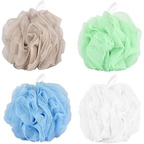 XTF2015 ليفة حمام إسفنجية، 4 قطع كرة إسفنجية شبكية ناعمة لتنظيف الجسم، 70 جم/القطعة، ليفة استحمام شبكية متينة منتفخة لغسل الجسم in Kuwait