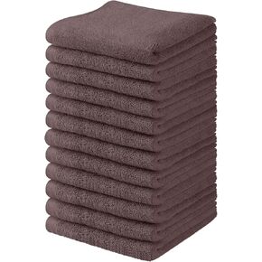 Towel and Linen Mart 100% Cotton - Wash Cloth Set - Pack of 4, Quick Dry, Luxurious, Highly Absorbent and Soft Feel Premium Spa & Hotel Perfect for Daily Use (12 X 12 Grey)