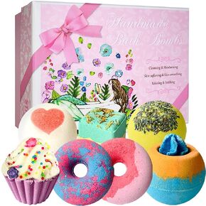 STNTUS INNOVATIONS Bath Bombs, 7 Natural Bath Bomb Gift Set, Handmade Bubble Bathbombs for Women Kids, Gifts for Mom Her Girlfriend, Mothers Day Gifts, Birthday Valentines Christmas Gifts for Women