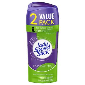 مضاد التعرق ليدي سبيد ستيك، مسحوق جاف غير مرئي منعش، مزدوج، 2.3 أونصة، عبوة من قطعتين in Kuwait