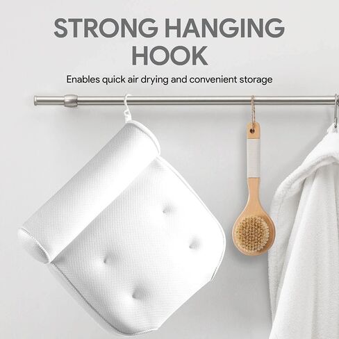 Comfort Bath Pillow for Tub, Bath Pillow for Neck Back Support with Strong Suction Cups & Hook, Soft Bath Pillow for Luxury Bath, Hot Tub Bathtub Pillow Made with Soft Mesh, Great Gift for Wife in Saudi Arabia