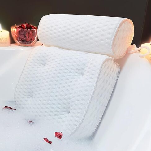 Bathtub Pillow Headrest Bath Pillows for Tub Neck and Back Support with Non Slip Suction Cups Spa Bath Cushion Dark Blue in Saudi Arabia