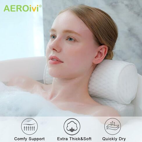 Bathtub Pillow Headrest Bath Pillows for Tub Neck and Back Support with Non Slip Suction Cups Spa Bath Cushion Dark Blue in Saudi Arabia