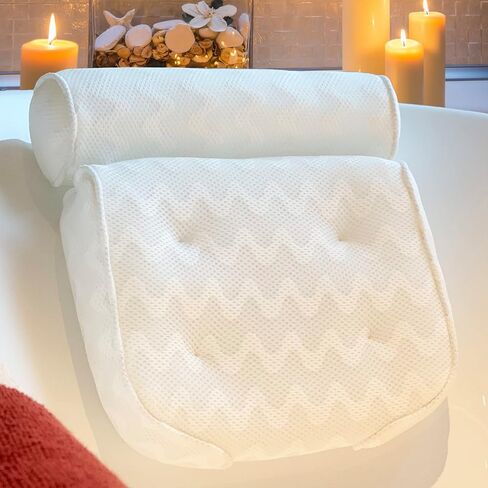 Bathtub Pillow Headrest Bath Pillows for Tub Neck and Back Support with Non Slip Suction Cups Spa Bath Cushion Dark Blue in Saudi Arabia