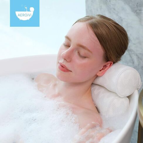 Bathtub Pillow Headrest Bath Pillows for Tub Neck and Back Support with Non Slip Suction Cups Spa Bath Cushion Dark Blue in Saudi Arabia