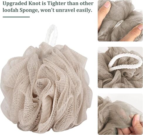 XTF2015 ليفة حمام إسفنجية، 4 قطع كرة إسفنجية شبكية ناعمة لتنظيف الجسم، 70 جم/القطعة، ليفة استحمام شبكية متينة منتفخة لغسل الجسم in Kuwait