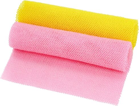 2 Pcs African Exfoliating Net, Fengek 31.5 Inch African Long Body Net Sponges Skin Back Scrubber for Daily Shower Bathing Exfoliating (Multicolor 3) in Saudi Arabia