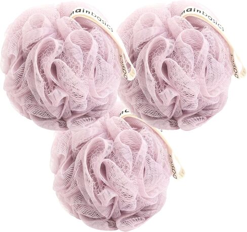 MainBasics Bath Shower Loofah Sponge Pouf Body Scrubber Exfoliator Body Wash Sponge (Set of 3, Airy Blossom) in Saudi Arabia
