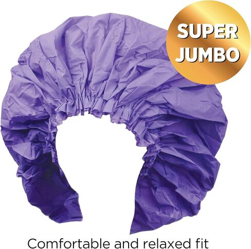Donna Super Jumbo Shower Cap Waterproof Material 1pc for Women or Men Shower Cap for Roller Sets, Afros, Twist, Silk Wraps and More Reusable, 1PC BLACK COLOR in Saudi Arabia
