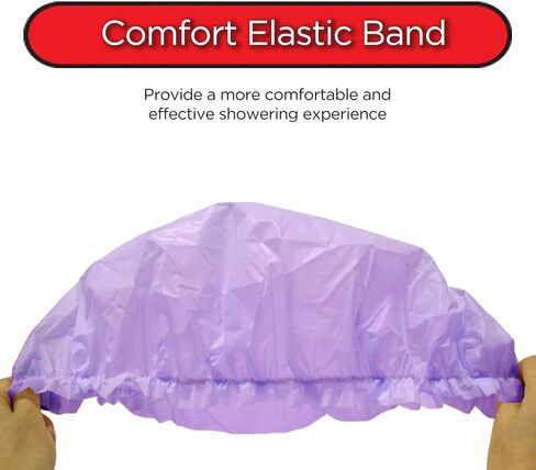 Donna Super Jumbo Shower Cap Waterproof Material 1pc for Women or Men Shower Cap for Roller Sets, Afros, Twist, Silk Wraps and More Reusable, 1PC BLACK COLOR in Saudi Arabia