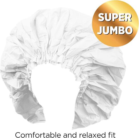 Donna Super Jumbo Shower Cap Waterproof Material 1pc for Women or Men Shower Cap for Roller Sets, Afros, Twist, Silk Wraps and More Reusable, 1PC BLACK COLOR in Saudi Arabia