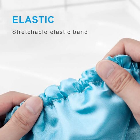 AmazerBath Shower Caps for Women, 4 PCS Waterproof Bath Caps, Elastic and Reusable Shower Hair Cap, Double Layers Hair Cap, Environmental Protection Bathing Caps in Kuwait