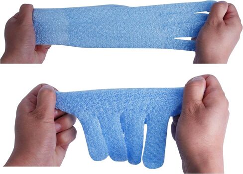 Evridwear Exfoliating Dual Texture Bath Gloves for Shower, Spa, Massage and Body Scrubs, Dead Skin Cell Remover, Gloves with Hanging Loop (1 Pair Black Heavy Glove) in Saudi Arabia