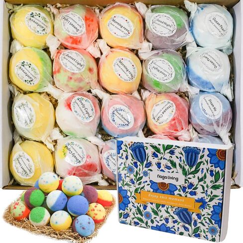 Bath Bombs Gift Set, 20 Wonderful Fizz Effect Handmade Bath Bombs for Valentine’s Day, Christmas, Mother’s Day, Father’s Day, Children’s Day, Birthday, Thanksgiving Day& Any Anniversaries in Saudi Arabia